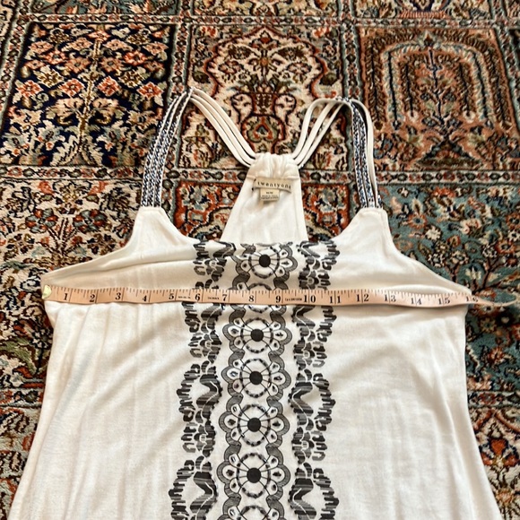 Super fun cream w/ grey pattern with grey beads and race back w/ beaded straps - Picture 11 of 15